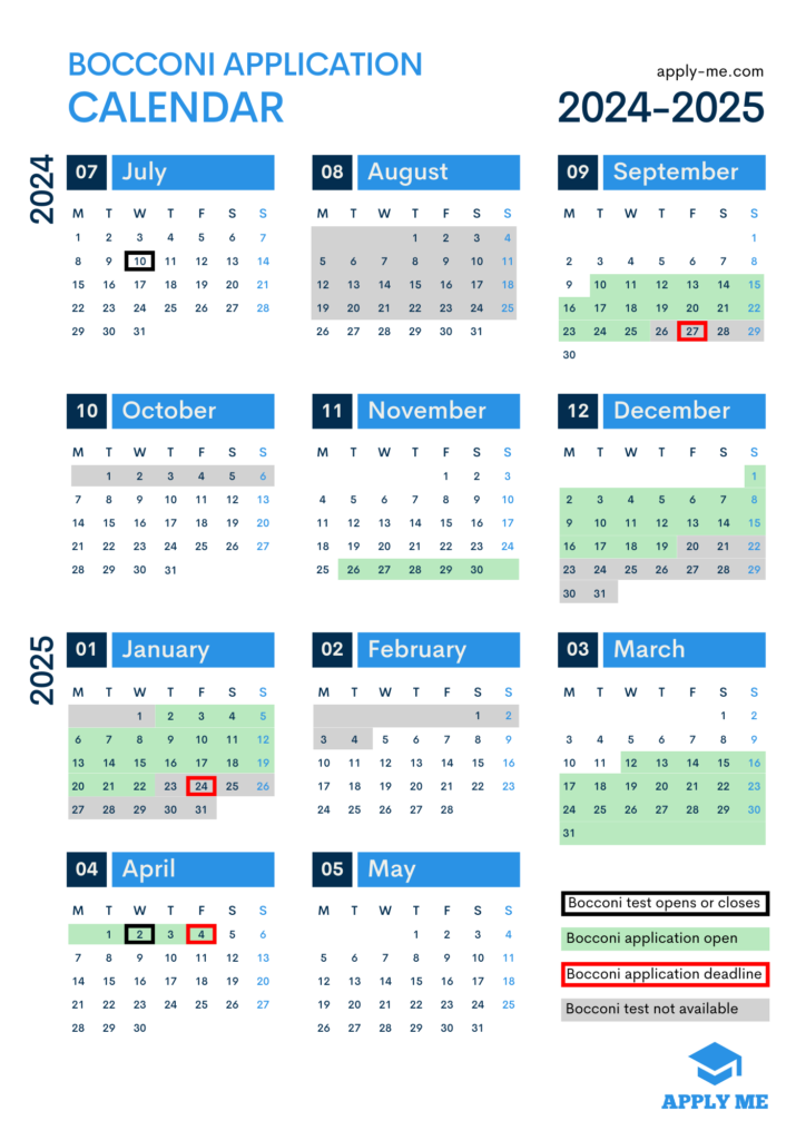 Bocconi Application Calendar image